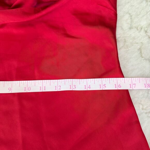 Halston Joellen Floral Detail Asymmetric Crushed Satin Halter Dress size 4 NWT - Picture 7 of 8